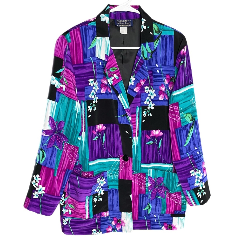 Vintage Willow Ridge Blazer Jacket w/ Shoulder Pads Size 2XL- See Measurements